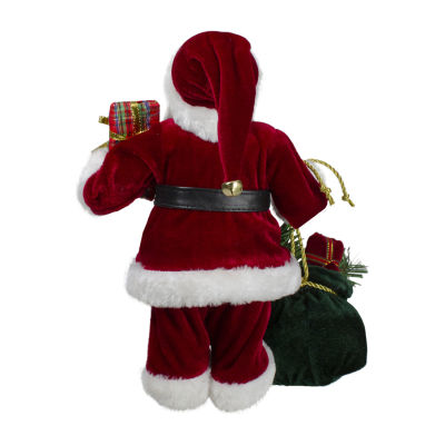 12'' Santa Claus Holding Gift Bag and Presents Christmas Figure