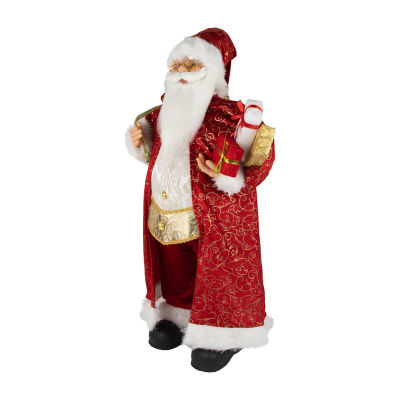 32'' Red and Gold Santa Claus with Gifts Christmas Figure