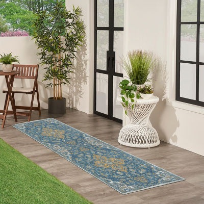 LR Home Bina Medallion 24"X96" Indoor Outdoor Rectangular Runner