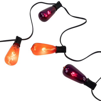 10ct Purple and Orange Edison E17 Halloween Light Set  9ft Black Wire