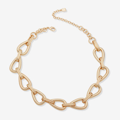 Worthington Gold Tone Womens 17 Inch Collar Necklace