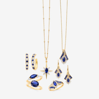 Lab Created Gemstone 14K Gold Over Silver 20mm Hoop Earrings