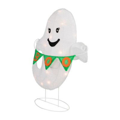 Northlight 25" Led Ghost With "Boo" Banner Halloween Yard Art