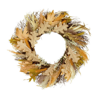Northlight 24" Cattail And Wheat Twig Wreath
