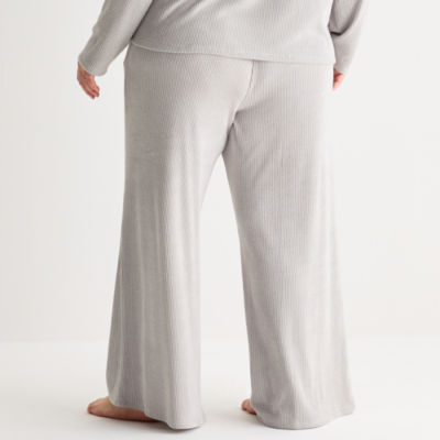 Ambrielle Womens Rib Plus Pajama Pants