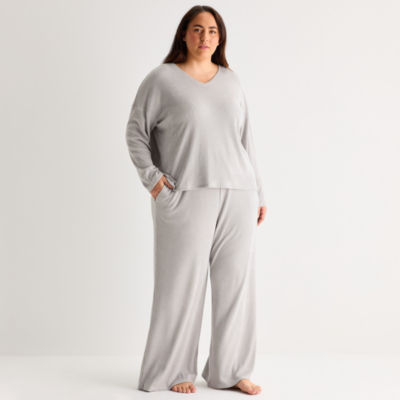 Ambrielle Womens Rib Plus Pajama Pants