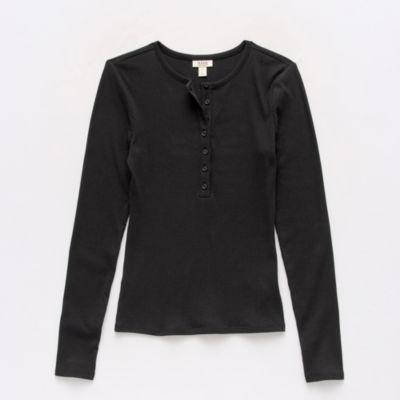 a.n.a Womens Long Sleeve Regular Fit Henley Shirt