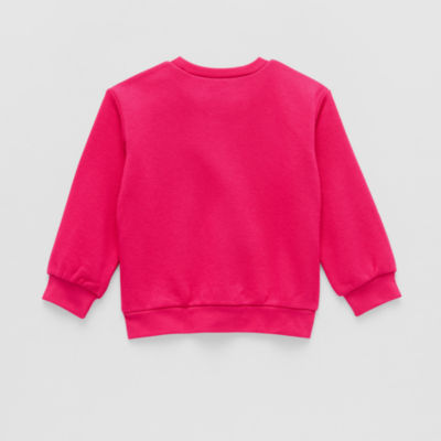 Okie Dokie Toddler & Little Girls Crew Neck Fleece Long Sleeve Sweatshirt