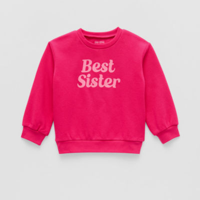 Okie Dokie Toddler & Little Girls Crew Neck Fleece Long Sleeve Sweatshirt