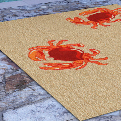Liora Manne Frontporch Crabs Animal Hand Tufted Indoor Outdoor Rectangular Accent Rug