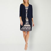 R & K Originals Petite Faux-Jacket Dress With Removable Necklace