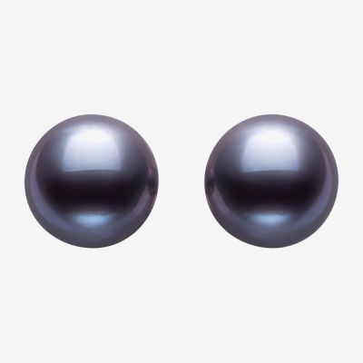 Dyed Cultured Akoya Pearl Sterling Silver 6mm Stud Earrings