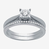 Womens 1/3 CT. T.W. Natural White Diamond Sterling Silver Round Bridal Set