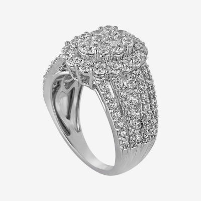 3 CT.T.W. Natural Diamond 14K White Gold Engagement Ring