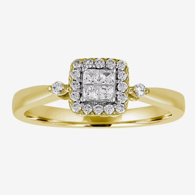 Promise My Love Womens 1/4 CT. T.W. Natural White Diamond 10K Gold Ring