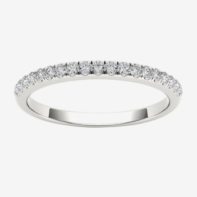 Womens 2MM 1/5 CT. Natural White Diamond 10K Gold Wedding Band