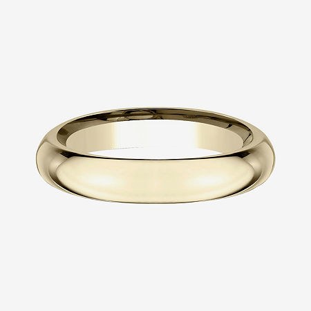 Womens 14K White Gold 4MM High Dome Comfort-Fit Wedding Band, 7, Yellow