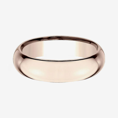 Mens 14K Rose Gold 6MM High Dome Comfort-Fit Wedding Band