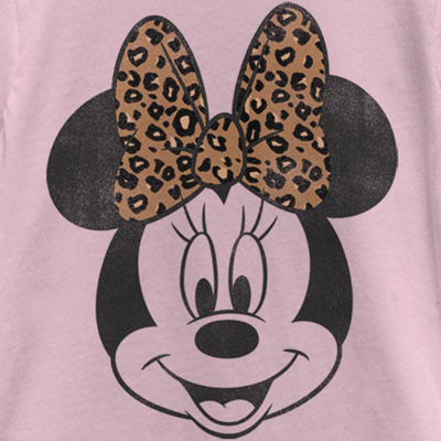 Disney Little & Big Kid Girls Crew Neck Short Sleeve Regular Fit Minnie Mouse Graphic T-Shirt