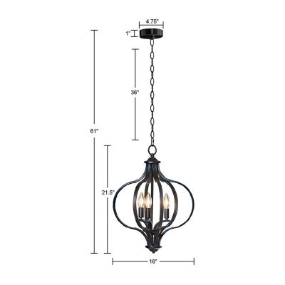 Hampton Hill Nava 3-Light Chandelier