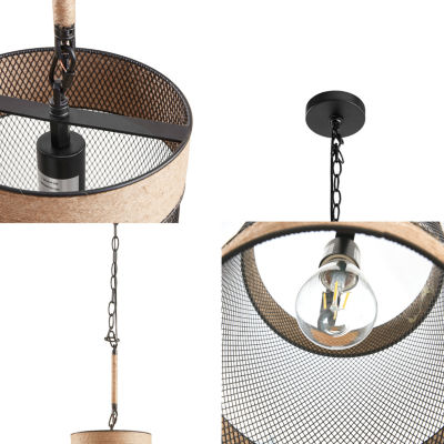 INK+IVY Orion Cylinder Rope And Pendant Light