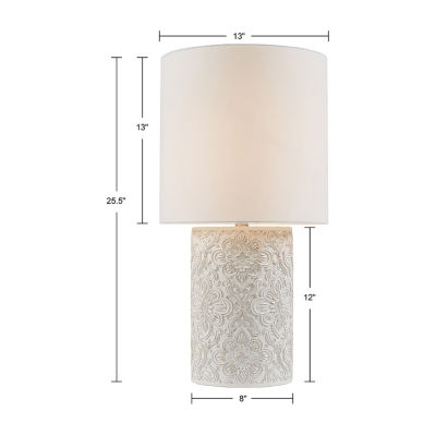 Hampton Hill Ashbourne Embossed Floral Table Lamp