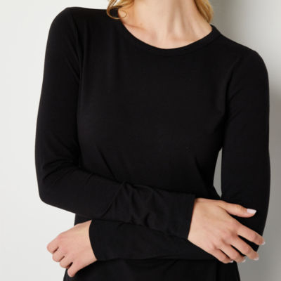 a.n.a Womens Crew Neck Long Sleeve T-Shirt