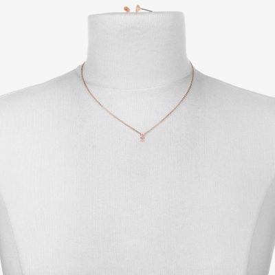 Bijoux Bar Delicates Rose Tone Pendant Necklace & Stud Earring 2-pc. Cubic Zirconia Jewelry Set