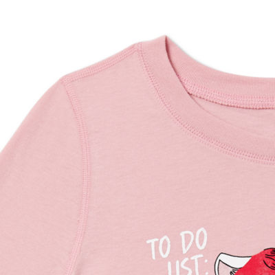 Thereabouts Little & Big Kid Girls Sensory Friendly Round Neck Long Sleeve Adaptive Regular Fit Graphic T-Shirt