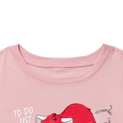 Thereabouts Little & Big Kid Girls Sensory Friendly Round Neck Long Sleeve Adaptive Regular Fit Graphic T-Shirt