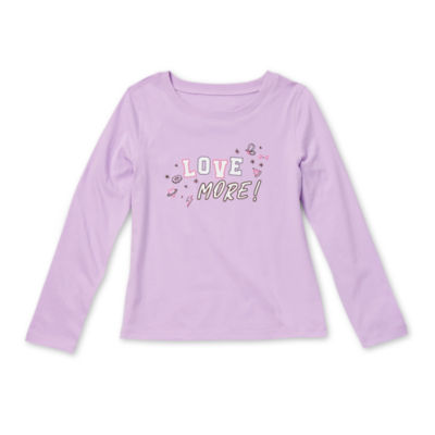 Thereabouts Little & Big Girls Adaptive Round Neck Long Sleeve Graphic T-Shirt