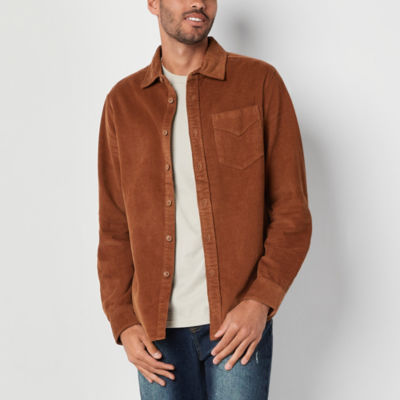 Lucky Brand Men's Corduroy-Collar Long Sleeve Button-Front Utility