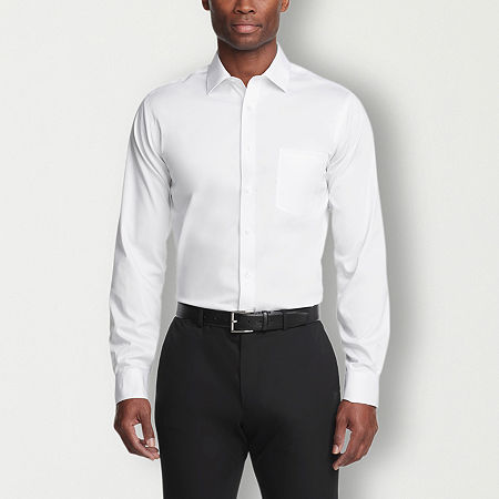 Van Heusen Ultra Wrinkle Free Mens Regular Fit Wrinkle Free Long Sleeve Dress Shirt, 17-17.5 36-37, White