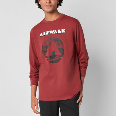 Airwalk Mens Crew Neck Layered Long Sleeve Graphic T-Shirt, Color