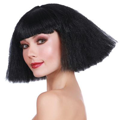 Womens Crimped Wedge Bob Wig Costume Accessory