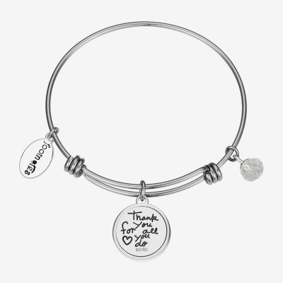 Footnotes Mom Stainless Steel Semisolid Round Bangle Bracelet