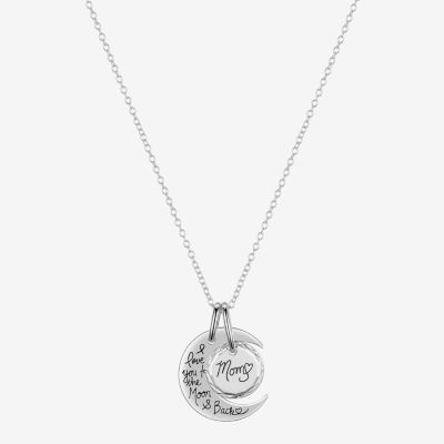 Footnotes Mom Sterling Silver 16 Inch Cable Moon Pendant Necklace