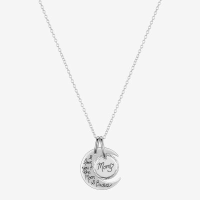Footnotes Mom Womens Sterling Silver Moon 16 Inch Pendant Necklaces