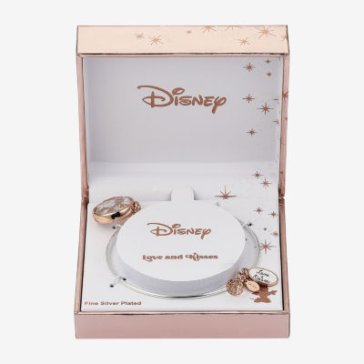 Disney Classics Love Charm Pure Silver Over Brass Semisolid Minnie Mouse Bangle Bracelet