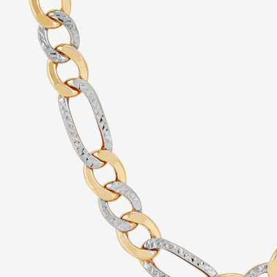 Made in Italy 14K Gold Inch Semisolid Figaro Chain Necklace