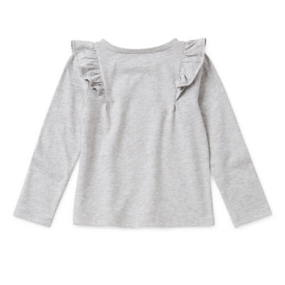 Okie Dokie Toddler & Little Girls Round Neck Long Sleeve T-Shirt