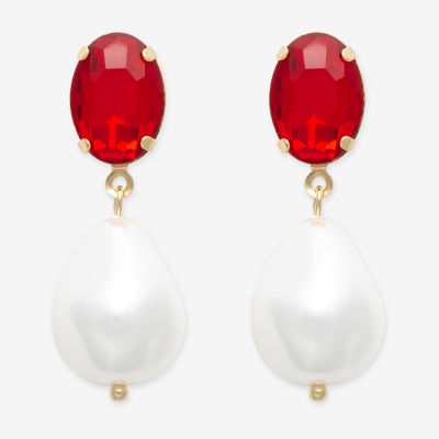 Bijoux Bar Gold Tone Glass Drop Earrings