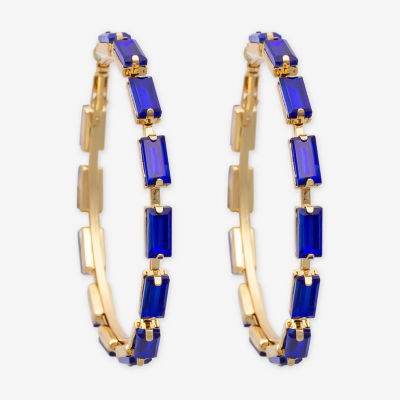 Bijoux Bar Glass Hoop Earrings