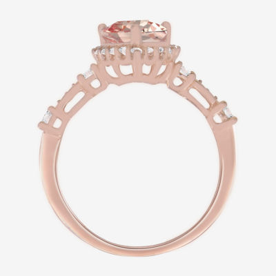 Yes, Please! Womens Lab Created Pink Sapphire 14K Rose Gold Over Silver Sterling Silver Cocktail Ring