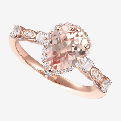 Yes, Please! Womens Lab Created Pink Sapphire 14K Rose Gold Over Silver Sterling Silver Cocktail Ring