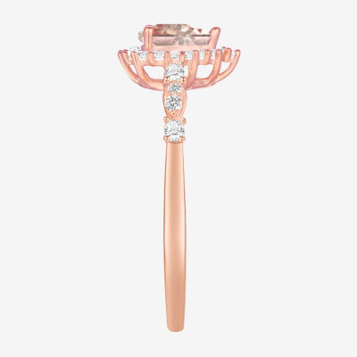 Yes, Please! Womens Lab Created Pink Sapphire 14K Rose Gold Over Silver Sterling Silver Cocktail Ring