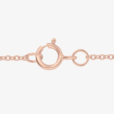 Yes Womens Lab Created Champagne Sapphire 14K Rose Gold Over Silver Pendant Necklaces