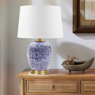 Martha Stewart Mystique Blue Ginger Jar Table Lamp