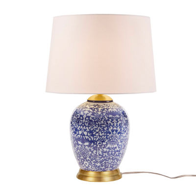 Martha Stewart Mystique Blue Ginger Jar Table Lamp