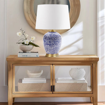 Martha Stewart Mystique Blue Ginger Jar Table Lamp